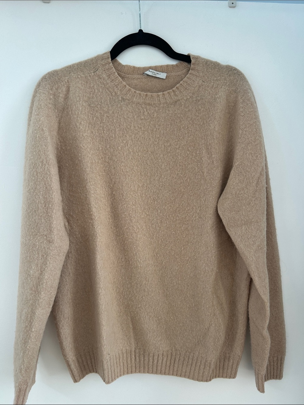 Boglioli Men's Cashmere Crewneck Sweater in Light Beige
